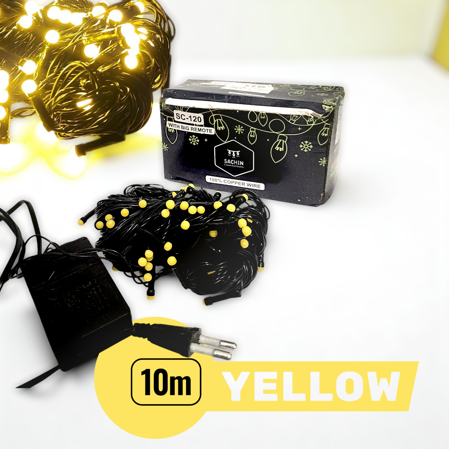06 DF. LED LIGHT 10M   YELLOW (100) 714-6