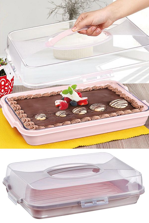 Epl. Mbajtese torte plastike me kapak. 40x30x10cm cod-H40175