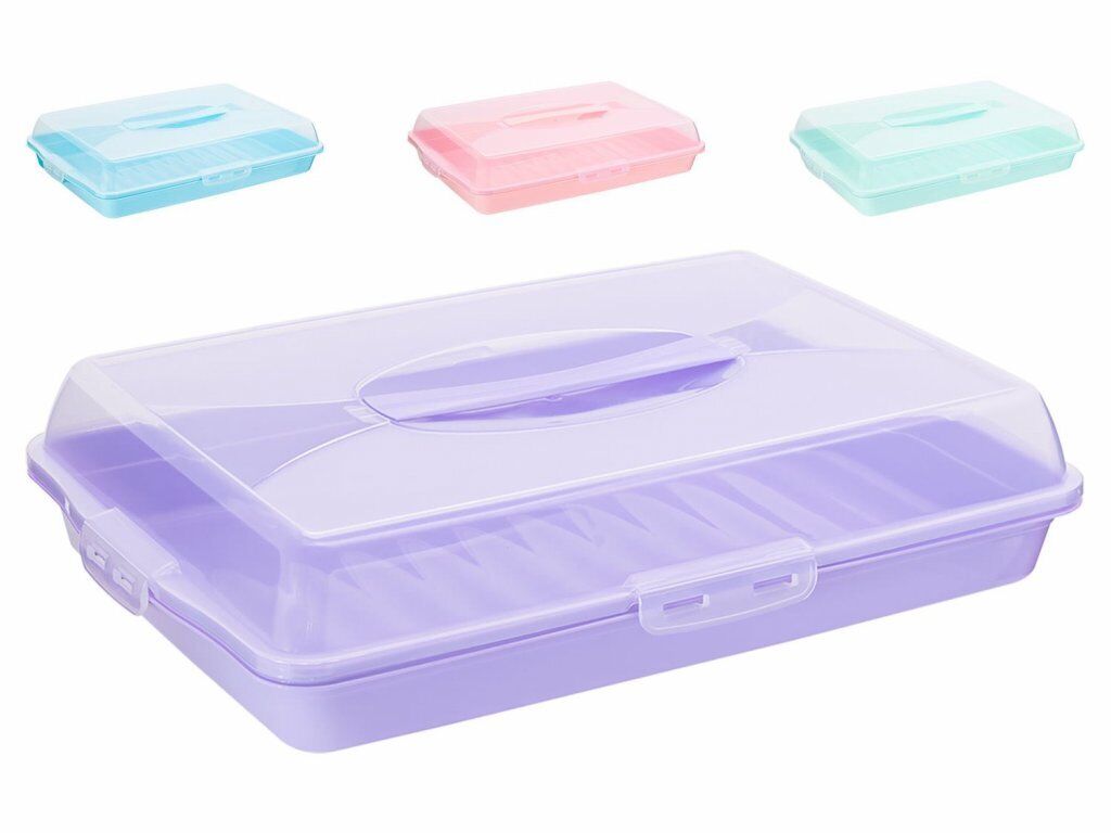 Epl. Mbajtese torte plastike me kapak. 40x30x10cm cod-H40175